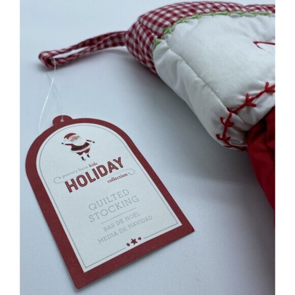 Pottery Barn Kids Gunner Scotty Dog Firetruck Christmas Holiday Stocking Quilted - Picture 10 of 11